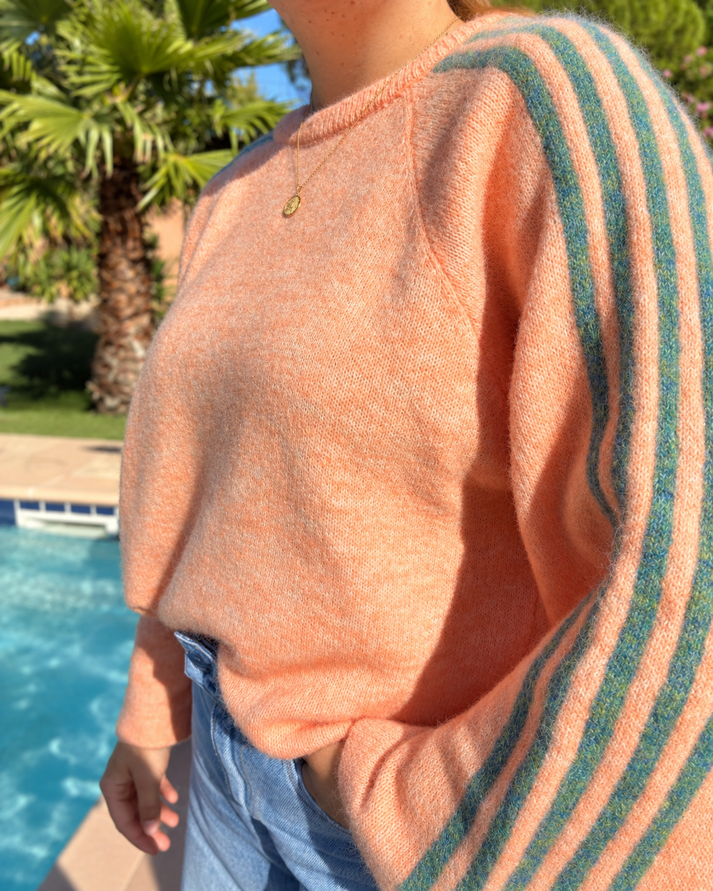 Pull à manches longues saumon  Nina