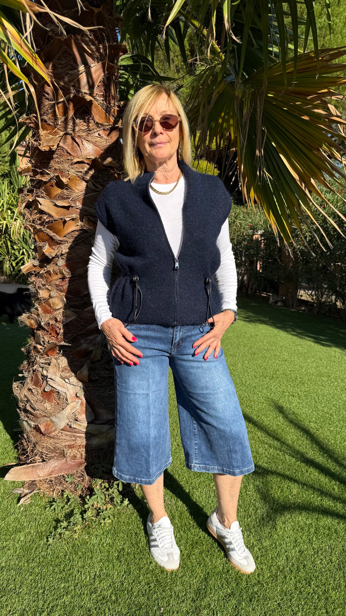 Gilet bleu marine sans manches zippé LOULOU