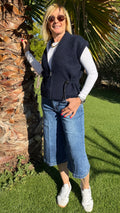 Gilet bleu marine sans manches zippé LOULOU