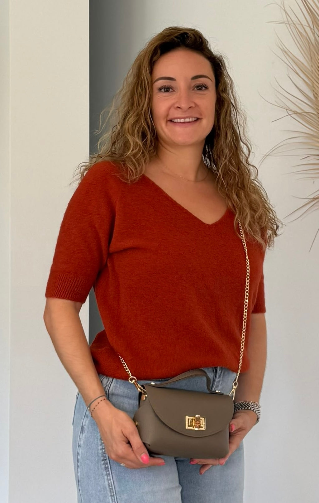Sac en cuir taupe MISS
