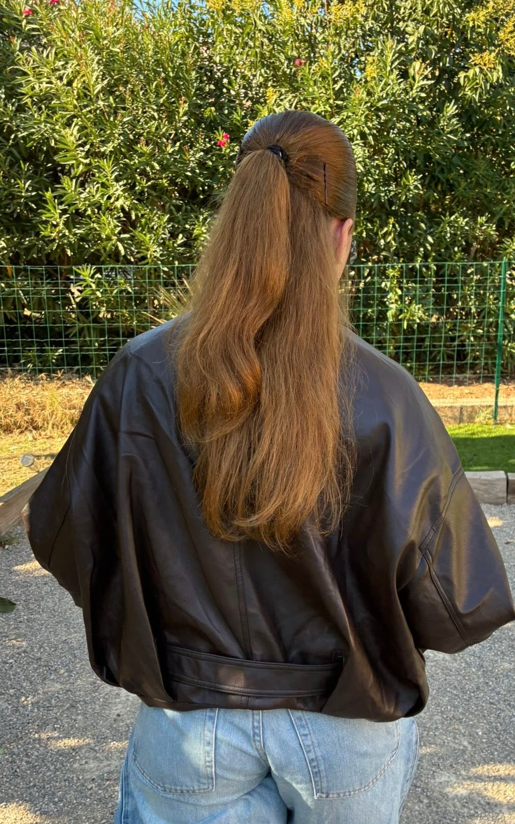 Blouson simili cuir marron SIENNA